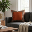 Handcrafted Cushion Cover – Orange | 16"x16" | Elegant Poly Cotton Cushion Cover