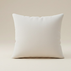 Handcrafted Cream Cushion Cover – 16"x16" | Decorative Bead & Thread Work | Premium Poly Cotton