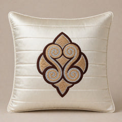 Machine Crafted Cushion Cover – White | 16"x16" | Elegant Poly Cotton Cushion Cover