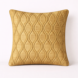 Fabric-Crafted Gold Cushion Cover – 12"x12" | Elegant Wave Texture | Premium Poly Cotton