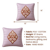 Machine Crafted Cushion Cover – Pink | 16"x16" | Elegant Poly Cotton Cushion Cover