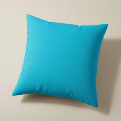 Handcrafted Turquoise Cushion Cover – 16"x16" | Heavy Embroidered Square Design | Premium Poly Cotton