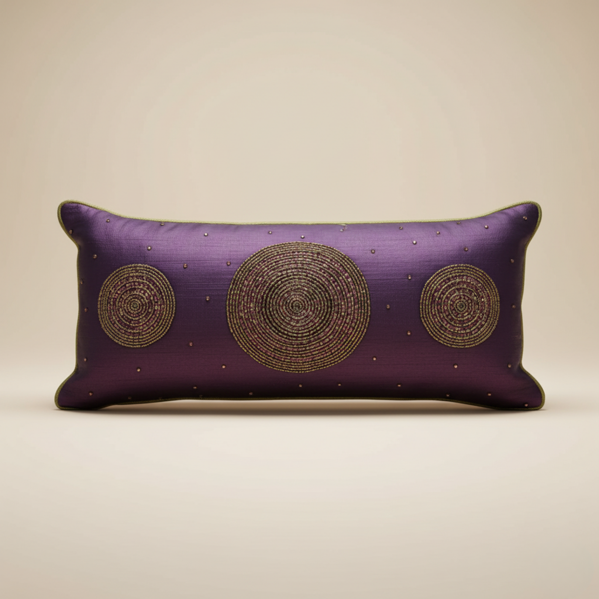Handcrafted Purple Bolster Cover – 19"x8" | Premium Poly Cotton