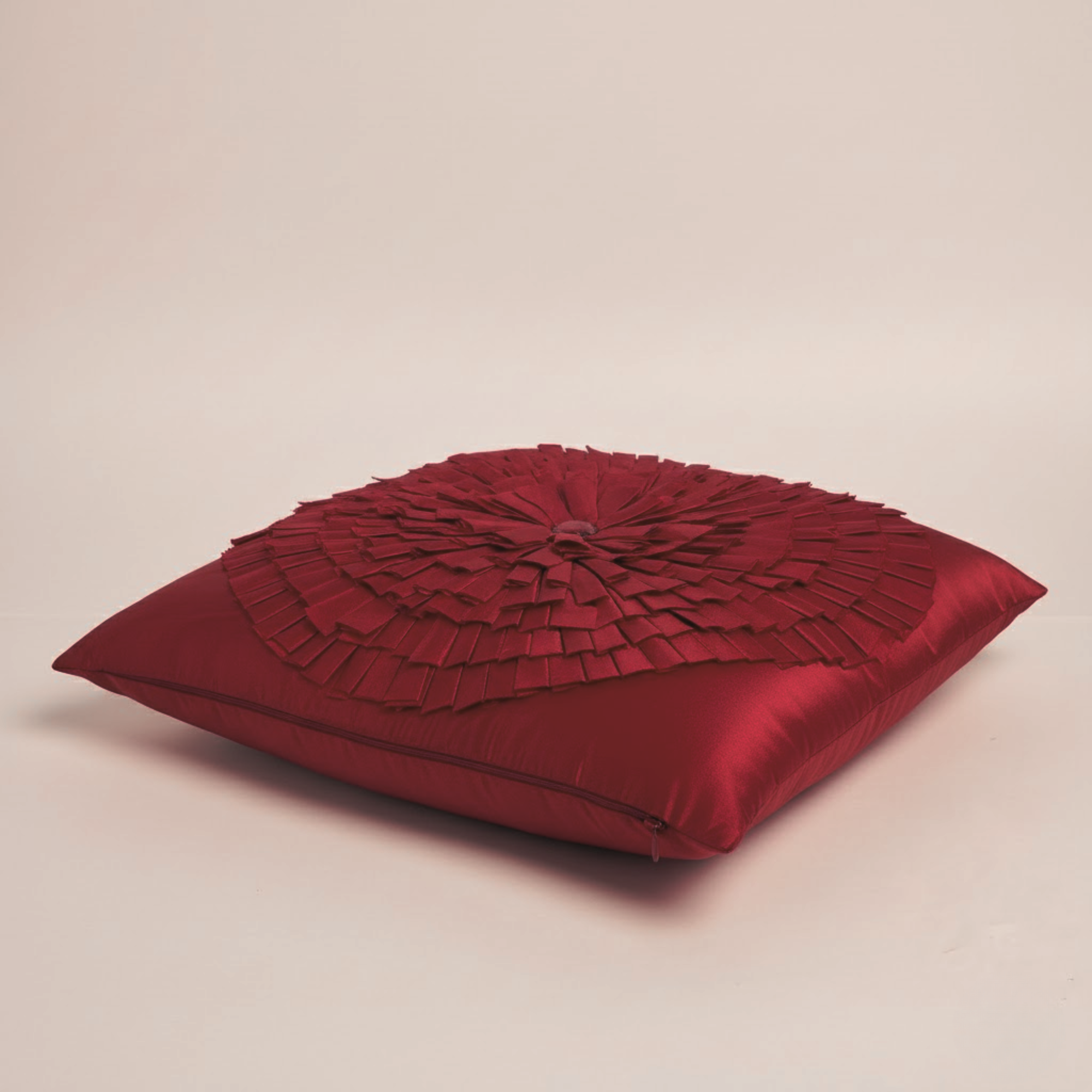 Fabric Crafted Maroon Cushion Cover – 16"x16" | Premium Poly Cotton
