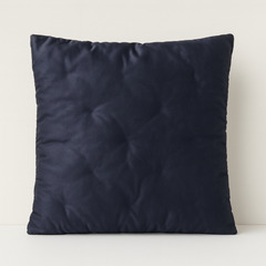 Handcrafted Black Cushion Cover – 16"x16" | Poly Cotton | Diamond-Quilted Texture with Crystal Accents | Luxe Modern Décor