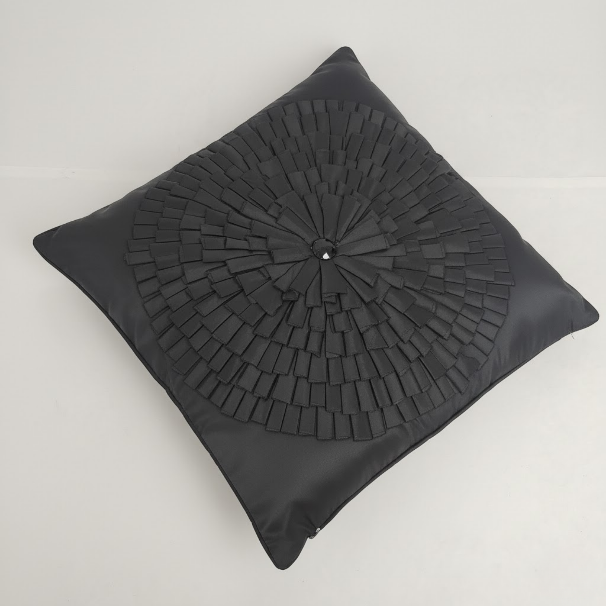 Fabric Crafted Black Cushion Cover – 16"x16" | Premium Poly Cotton
