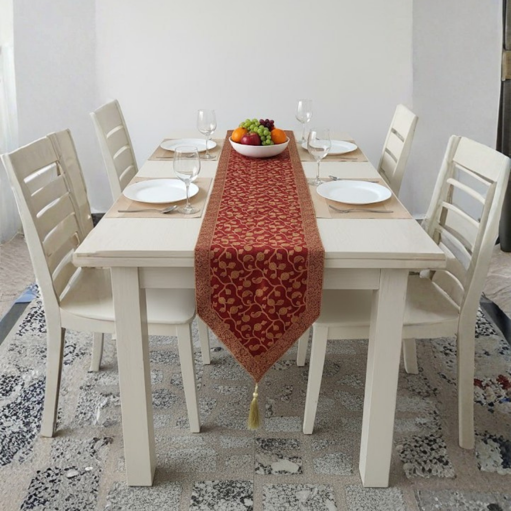 Fabric-Crafted Red Table Runner – 17.5"x88", Premium Poly Cotton