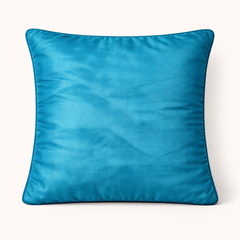 Hand Crafted Cushion Cover – Blue | 12"x12" | Poly Cotton | Embroidered Floral Design