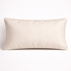 Machine Crafted Bolster Cover – Cream | 20"x8" | Poly Chenille Fabric | Embroidered Abstract Design