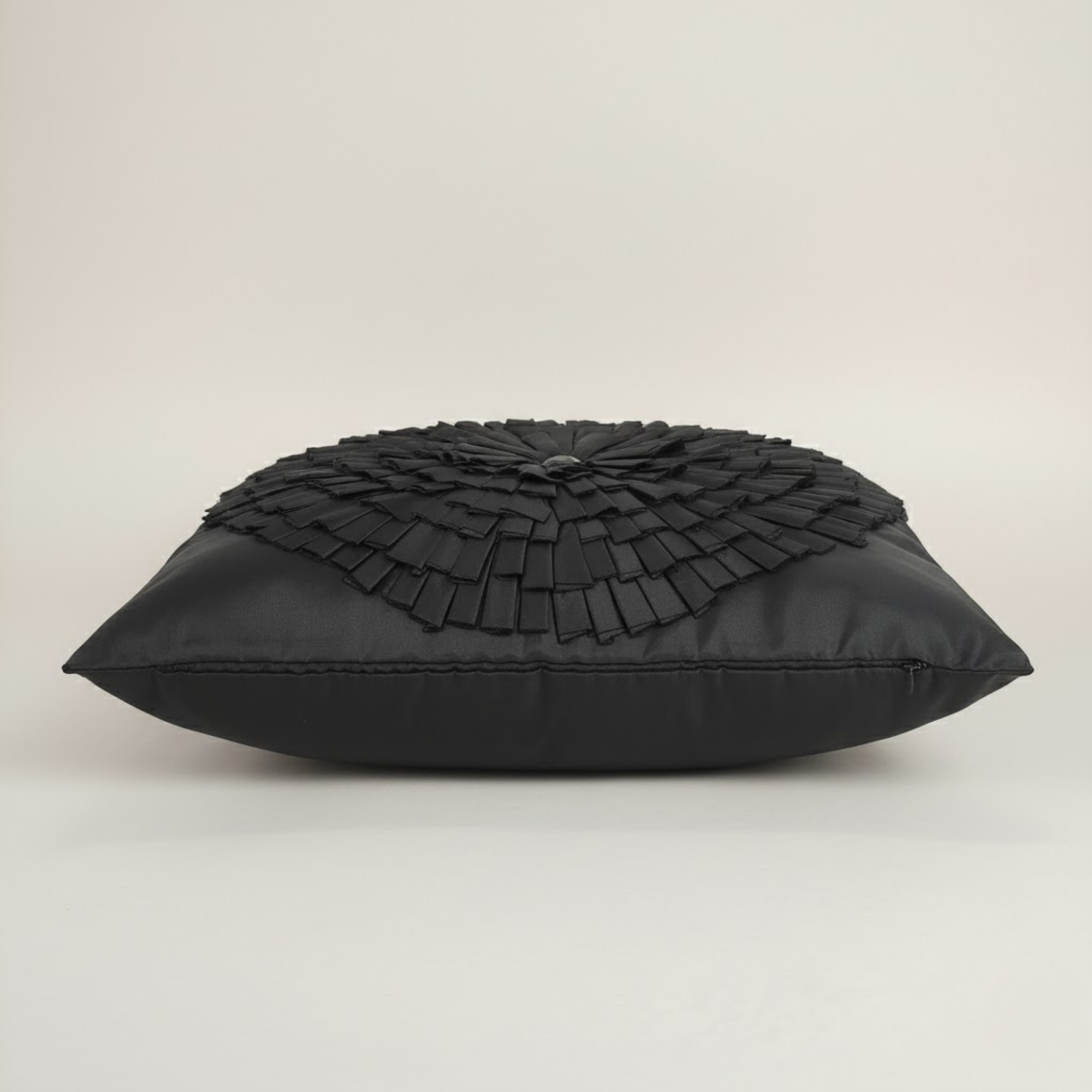 Fabric Crafted Black Cushion Cover – 16"x16" | Premium Poly Cotton