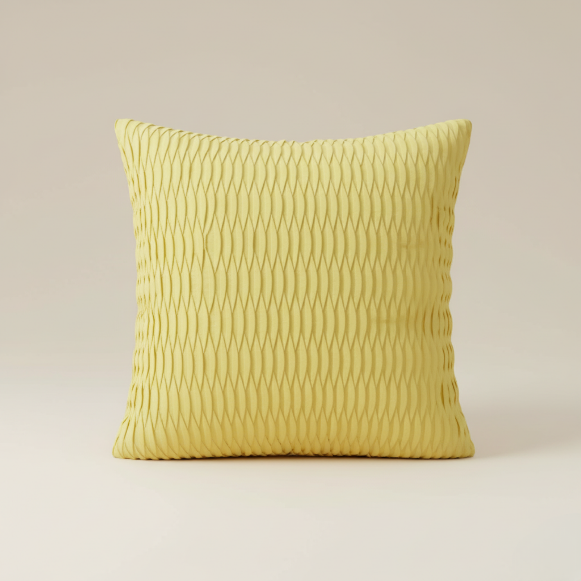 Fabric Crafted Yellow Cushion Cover – 24"x24" | Premium Poly Cotton