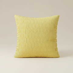 Fabric Crafted Yellow Cushion Cover – 24"x24" | Premium Poly Cotton