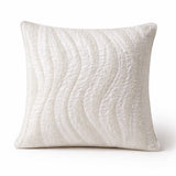 Cream Textured Decorative Cushion Cover | 16"x16" Modern Wave Pattern Cushion Cover