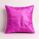 Fabric Crafted Cushion Cover – Pink | 16"x16" | Poly Cotton | Elegant Stitched Geometric Design