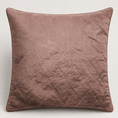 Handcrafted Cushion Cover – Brown | 16"x16" | Poly Cotton Foam Fabric | Diamond Motif Textured Design