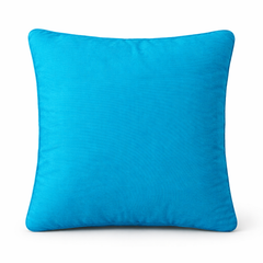 Machine-Crafted Sky Blue Cushion Cover – 12"x12" | Circular Embroidered Design | Premium Poly Channel Fabric