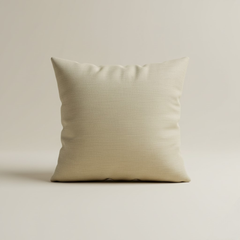 Fabric-Crafted Beige Cushion Cover – 16"x16", Interlock Design in Premium Poly Cotton