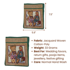 Fabric-Crafted Jacquard Gift Potli  | Woven Texture | Premium Cotton-Poly