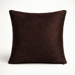Hand Crafted Cushion Cover – Brown | 16"x16" | Poly Cotton Fabric | Stone Work Floral Design