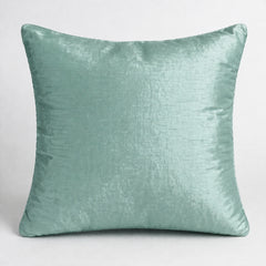 Fabric Crafted Cushion Cover – Green | 16"x16" | Poly Cotton Fabric | Modern Wavy Printed Design