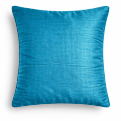Hand Crafted Cushion Cover – Turquoise | 12"x12" | Poly Cotton | Textured Panel Design