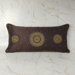 Handcrafted Brown Bolster Cover – 19"x8" | Premium Poly Cotton