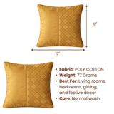 Fabric-Crafted Mud Cushion Cover – 12"x12" | Poly Cotton | Diamond Pattern Design