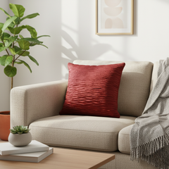 Fabric Crafted Maroon Cushion Cover – 24"x24" | Premium Poly Cotton