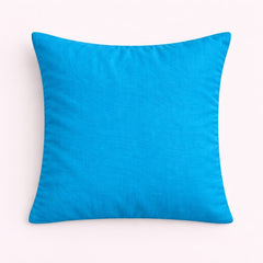 Hand Crafted Cushion Cover – Turquoise | 16"x16" | Poly Cotton | Textured Beaded Design