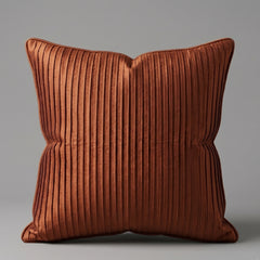 Fabric Crafted Cushion Cover – Melon | 12"x12" | Poly Cotton Foam Fabric | Elegant Ribbed Texture Design