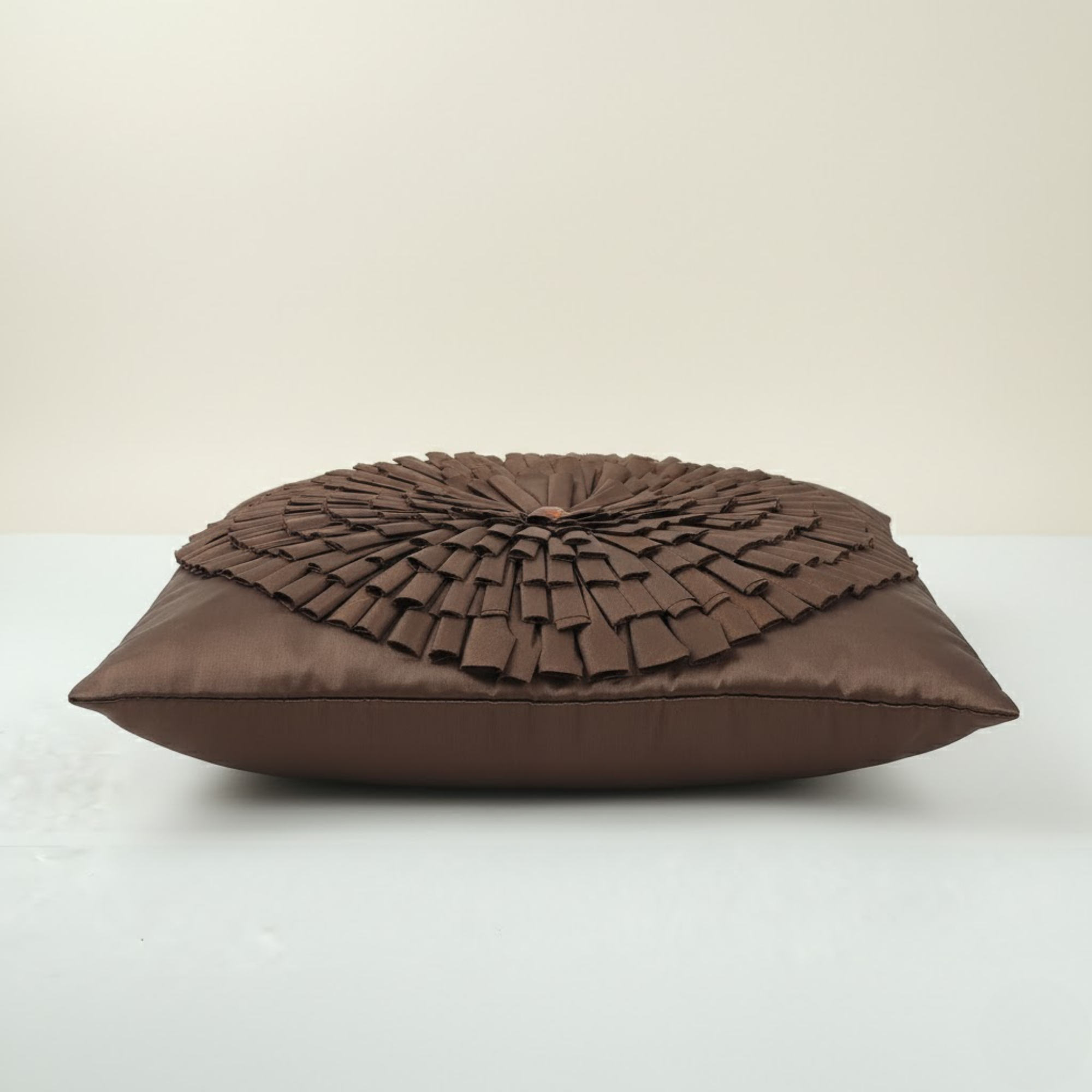 Fabric Crafted Brown Cushion Cover – 16"x16" | Premium Poly Cotton