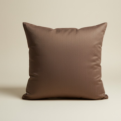 Handcrafted Brown Cushion Cover – 16"x16" | Poly Cotton | Artistic Multicolor Embroidery | Premium Festive Décor