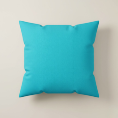 Handcrafted Turquoise Cushion Cover – 16"x16", Premium Poly Cotton