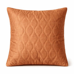 Fabric Crafted Cushion Cover – Bronze | 16"x16" | Poly Cotton Fabric | Elegant Embossed Wavy Pattern Design
