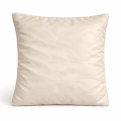 Hand Crafted Cushion Cover – Beige | 16"x16" | Poly Cotton | Classic Button Tufted Design