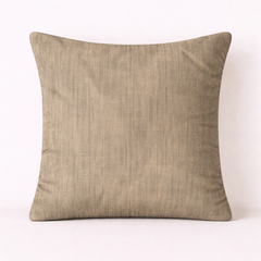 Fabric-Crafted Khaki Cushion Cover – 12"x12" | Elegant Wave Texture | Premium Poly Cotton