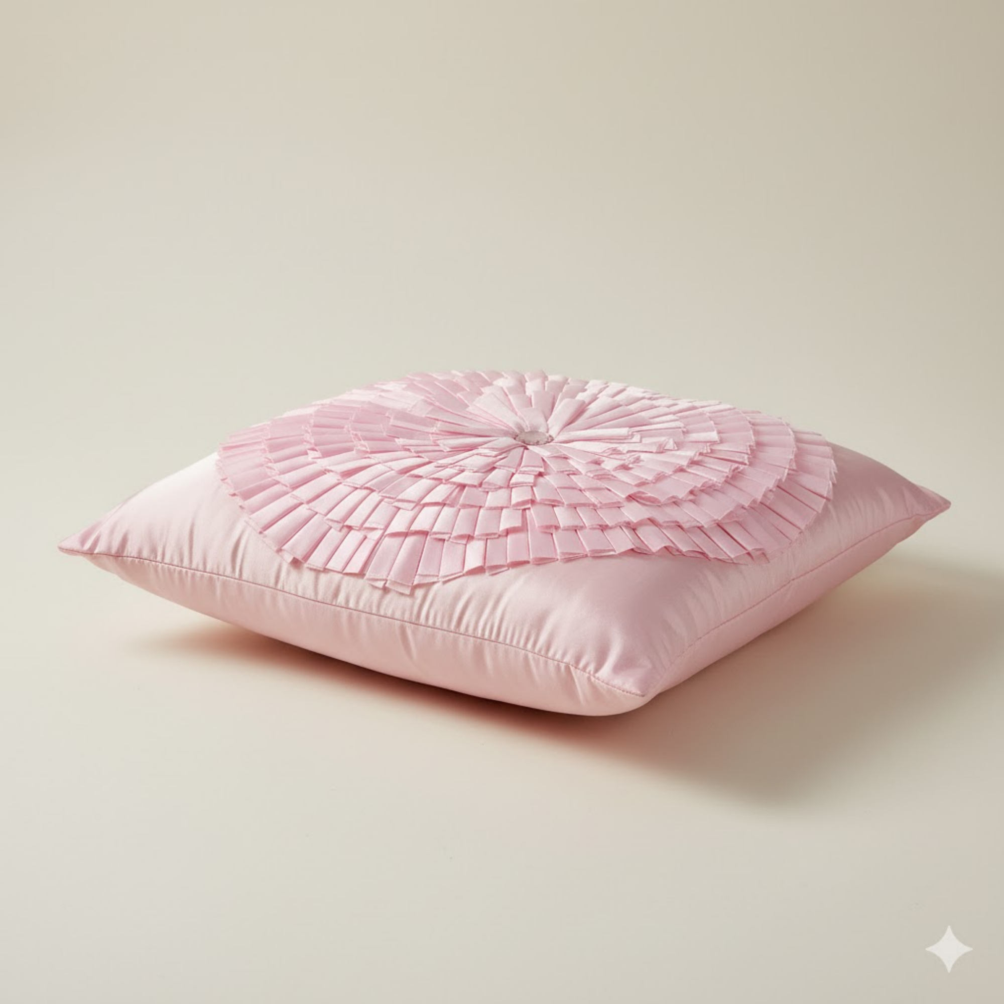 Fabric Crafted Pink Cushion Cover – 16"x16" | Premium Poly Cotton