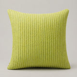 Fabric Crafted Cushion Cover – Parrot Green | 16"x16" | Poly Cotton Foam Fabric | Elegant Ribbed Texture Desig