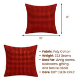 Handcrafted Orange Beaded Cushion Cover – 16"x16" | Premium Poly Cotton | Elegant Handcrafted Design