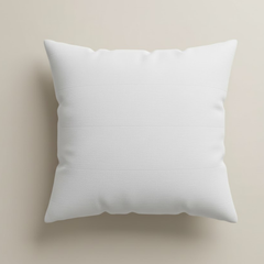 Hand-Crafted White Cushion Cover – 16"x16", Silver Square Embellished Design | Premium Poly Cotton