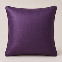 Machine Crafted Purple Cushion Cover – 12"x12" | Elegant Gold Floral Embroidery | Premium Poly-Cotton Decorative Cushion Cover