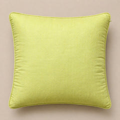 Fabric Crafted Cushion Cover – Parrot Green | 16"x16" | Poly Cotton Foam Fabric | Elegant Ribbed Texture Desig