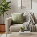 Fabric Crafted Green Cushion Cover – 24"x24" | Premium Poly Cotton