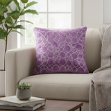 Machine-Crafted Baby Rose Cushion Cover – 16"x16" | Circular Embroidered Design | Premium Poly Channel Fabric