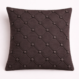 Hand Crafted Cushion Cover – Black | 16"x16" | Poly Cotton | Classic Button Tufted Design