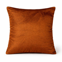 Hand Crafted Cushion Cover – Rust | 16"x16" | Poly Cotton Fabric | Floral Design