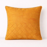 Fabric-Crafted Gold Yellow Cushion Cover – 12"x12" | Diamond Quilted Texture | Premium Poly Cotton