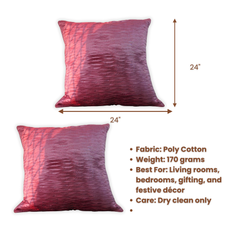 Fabric Crafted Purple Cushion Cover – 24"x24" | Premium Poly Cotton
