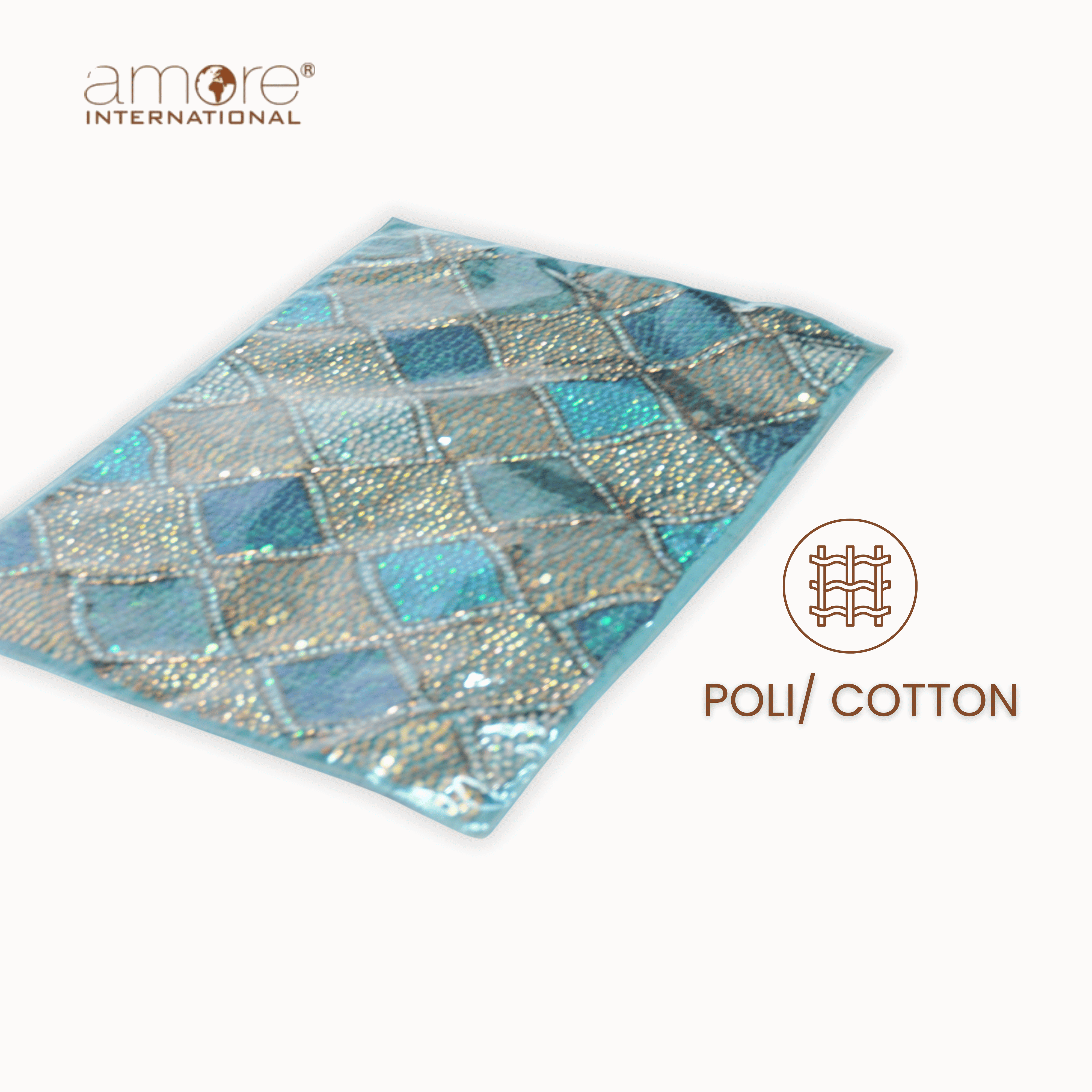Handcrafted Laminated Placemat – Turquoise, 12"x18"
