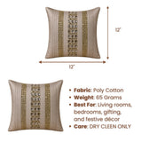 Handcrafted Cushion Cover – Cream | 12"x12" | Premium Stone Work Decorative Cushion Cover